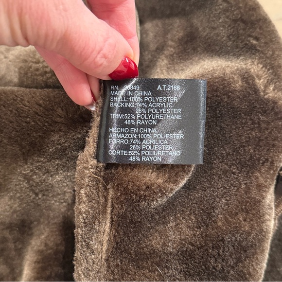 EXCELLED Collection Brown Faux Suede Button Up Long Sleeve Jacket Coat Size‎ XL - Picture 9 of 13